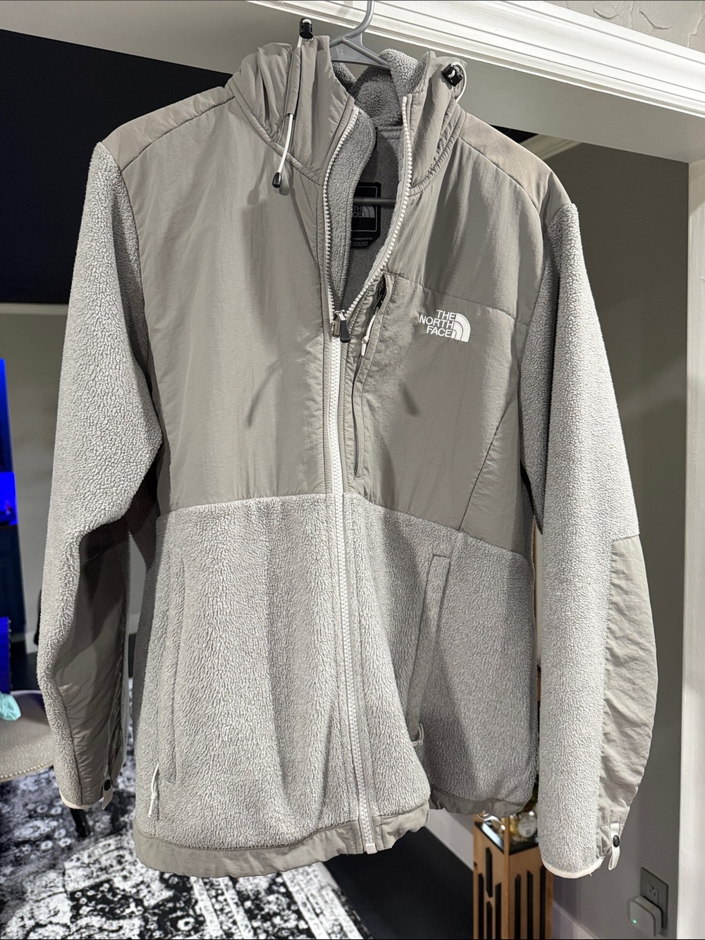 The North Face Light Gray Hooded Fleece Jacket